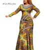 Afrykańskie kobiety sukienka afrykańska sukienka woskowa Bazin Riche Long Rleeve Maxi Dress Lady African Ubrania WY8679