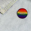 Rainbow Ally Button Badge LGBT Pride Flag Pins Söta anime filmer spel hårda emaljstift samlar metalltecknad brosch