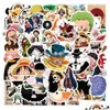 Kreskówkowe naklejki do filmów 48 50 60 100 PCS Komiks One Piece Manga Iti DIY Paster Lage Laptop Drukawica Połączenie naklejka Zestaw zabawek ANOT DHS0J