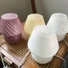 Masa lambaları el üflemeli cam lamba başucu masası, ev dekorasyonu için gölge ile -beyaz