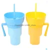 Cups Saucers 1000Ml Portable Snack Container Leak-Proof And Drink Cup Popcorn Beverage 2 In 1 Color Changing For Cinema Home Trave Dhva1