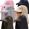 Unisex vizier hoeden vissen zonbeschermer cap uv bescherming gezicht nek dekking zonbescherming buiten sport wandelen visserijhoeden 240426