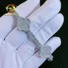 Jóias de grife de jóias jóias de bosques finos do Hip Hop 925 VVs de prata Moissanite Diamond Iced fora de quatro folhas de tênis de folhas Calha