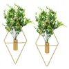 Vazen 2 sets bloemstand binnenhangende planter vaas voor reling bloempot groene planten plastic ijzerwand