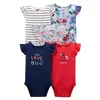 Summer Baby Tight Fiting Clothing for Girls and Boys 100% Pure Cotton Short Sleeved Born Baby Clothing Baby Jumpsuit 5 Pieces 6-24 Månaders kläder 240428