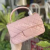 Luxury Designer Classic Mini Quilted Lambskin Bags Top Handle Totes Gold Metal Hardware 2024 Crossbody Shoulder Outdoor Handbags Purse 20CM