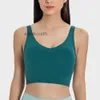 Designer ll-tops sexy women yoga Sport Underwear Bra Sports Vest Fitness Tops Couleur solide Shirts avec tasses amovibles Crops