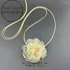 Cou collier de fleur de rose élégant simulation fleur colchaine femmes filles chaîne de la clavicule accessoire accrocheur accessoire