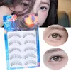 False wimpers 5 paren 3D Natuurlijk herbruikbare U wimperverlengingsbundels met transparante stengel Big Eye Lash Supplies