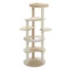 Scratchers H154cm de haut arbre de chat de haut pour chat intérieur 6Levels Tour d'escalade avec 9 poteau de grattage enveloppé dans une corde de sisal naturel