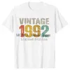 メンズTシャツ32歳のギフトヴィンテージ1992限定版34歳の誕生日メンズ素晴らしいTシャツグラフィックTトップパパ夫