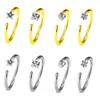Body Arts Nowy przybycie złoto plisowany pierścień nos nos nos kółk gwiezdny kwadratowy okrągłe nos pierścień dla kobiet biżuteria do przekłuwania ciała D240503