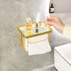 Holdants de luxe en papier toilettes dorées porte-toilettes en acier inoxydable Boîte de tissus de salle de bain WC Papier en papier Porte-étagères Accessoires