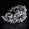 Bandons de mariage Accessoires de coiffure de mariée Diademes Crystal CZ Pearl Elegant Bride Tiaras and Crown Birthday Party Womens Bandband Q240506