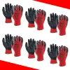 Gloves 12 Pieces/ 6 Pairs Safety Work Protective Gloves Construction Builders Grip Knit Polyester Cotton Guantes for Gardening