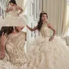 Quinceanera Ruffles Tiered Champagne Orgagne Organza Develed Dresses Dooding Sweet 16 Ball Ball Vongeant Issial Ocn Wear Made Made