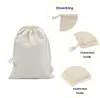 Gift Wrap 50pcs Double Drawstring Calico Cotton Muslin Bags for Wedding Party Favor Pouch Jewelry Packaging Bag Whole4653923