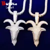 Animal Sheep Head Pinging Gold Color Bated AAA Zircon Hip Hop Colar para Men Jewelry Chain Jóias 2208026235062