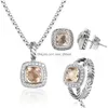Pulsera, pendientes collar ring joyería colgante de diamantes y aretes regalos de mujeres de lujo 9406417 conjuntos de entrega de caída dhsud