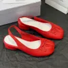 Channeles luksusowe s sandały projektanta balerina baletki butów baletki butów sandałowe pół swobodne buty Ballef płaska skórzana pięta poślizg na butów jagniąt taniec rozmiar 35-40