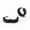 Boucles d'oreilles en peluche 2x1 paires pour hommes de cerceau de cerceau en acier noir en acier noir pour hommes