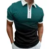 Men's Plus Tees Polos Nuevo polo casual para hombres con impresión digital 3D, cremallera de solapa, camisetas de manga cortas para hombres Tops