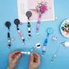 Keychains 20 st pärlor med infällbart märke -rullklipp DIY med tom nyckelring Rod