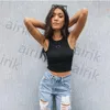 Mode Sommer weiße Frauen Tops Tees Crop Top Stickerei sexy Off Schulterschwarz Tanktop Lässige ärmellose Rückenlose Top -Shirts Luxusdesigner Solid Color Weste