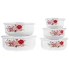 Mokken 5 pc's Email Covered Bowl Food Containers Deksels kommen huishoudelijke soepglader plastic mengen van kinderen