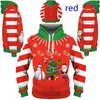 Sweats à capuche masculine Sweats Sweats Sweats à la mode de Noël 3D avec plaisir Santa Claus Imprimé de rôle Sportswear Casual Zipper Q240506