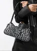 Umhängetaschen PU Leder Crossbody für Frauen 2024 Französischer Stil Leopardenmuster Frauen Handtaschen Mode Retro vielseitig