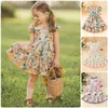 Robes de fille 2024 robe bébé filles vêtements à manches courtes 2-8 ans style coréen mignon robe de fête d'anniversaire décontractée douce robe de fille adorable