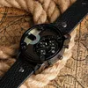 Montre-bracelets Sport Big Business Watchs Men Clock Locomotive Army Retro Black Quartz Watch Style Relogio Masculino Relojes Hombre