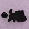 Cinza de gato cinza e gato bebê broche pinos de emblemas de bolsa de roupas de roupas acessórios