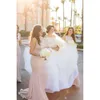 Vloer elegante mouwloze bruidsmeisje zeemeermin chiffon jurken lengte strand plus size bruiloft gasten jurken op maat gemaakte formele avondkleding