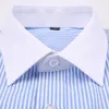 Camicie da uomo 2024 polsini francesi classici camicia a strisce a strisce singolo gemella tascabile incluso matrimonio a maniche lunghe