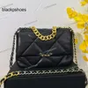 Chanellly CChanel Chanelllies 19 Series Women Designer Flap Bag Quilted Tote Pearly CC White 6 Colors GoldSilver Chain Genuine Leather Crossbody Shoulder Handbag 2