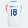 24 25 BONUCCI WŁOGIEJ SCOCKER Jerseys Home Jorginho INSIGNE VERRATTI MEN KIT KIT Chiesa Barella Finały Chiellini Pellegrini Immobile Football Shirts