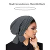 Roupas étnicas 2024 Chapéus de hijab de turbante de cor sólida Capinhas de cauda longa envoltem boné de quimioterapia muçulmana elástica para mulheres meninas