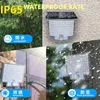 106LED SPLIT SOLAR LAMP 3 Belysningsläge Utomhusdekoration Solljus Väggljus PIR Motion Sensor Waterproof Garden Garage 240506