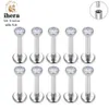 Vücut Sanatları 10 PCS G23 Titanyum Labret Piercing Dudak Halkası 16G F136 Dahili iplik burun saplama küpe tragus sarmal kıkırdak piercing takı D240503