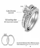 2021 Real 925 Sterling Ring Set for Women Silver Wedding Engagement Jewelry Whole2538443