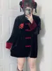 Damesjassen Originele Chinese stijl Punk Velvet Coat Women Harajuku geborduurd Y2K Goth zachte losse herfstpaar's kleding
