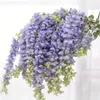 Kwiaty dekoracyjne 1PC sztuczny sufit Wisteria Flower Wedding Dekoracja lub ogród