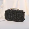 Totes diamantrösta kvällsväska elegant bankettklänning handgjorda diamant glänsande koppling snygg en axel crossbody