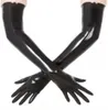 Guanti senza dita unisex in latex in gomma nero lunghezza modana di spalla unisex feticcio lungo l2210206090710