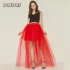 Skirts High Low Tulle Long Skirt Party Train Adjustable Waist Plus Tutu For Women In Stock Colorful Prom Dress