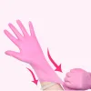 手袋50/100ps使い捨てゴムラテックスニトリルグローブ油抵抗性穿刺プローブプローフピンクの手袋