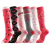 Strumpor Hosiery Sports Compression Socks Multi-Color Mens Womens Running Basketball Cycling Socks Nylon Anti Trötthet Relief Of Sware Venes Y240504