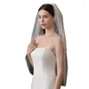 Veaux de mariée Veille de mariée de mariage avec peigne à cheveux Double couche perle
